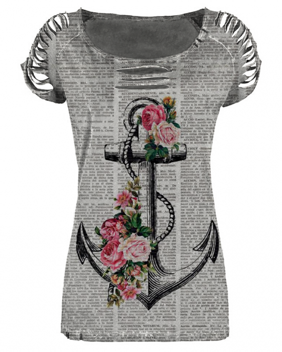 Fashion printed casual T-shirt HF2901-03-03 Fashion printed casual T-shirt HF2901-03-03