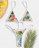Women Tropical Print Triangle String Hot Swimwear Backless Bikini Women Tropical Print Triangle String Hot Swimwear Backless Bikini