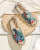 Women Pattern Slip On Comfy Hand Stitching Casual Flat Loafers Shoes Women Pattern Slip On Comfy Hand Stitching Casual Flat Loafers Shoes